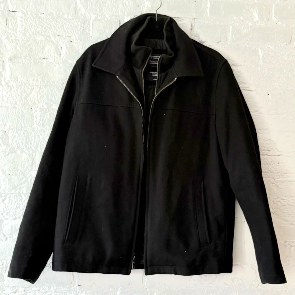 Roundtree & Yorke Luxurious Wool Zip Jacket - Black